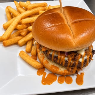 Golded Fire Pit Burger